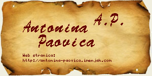 Antonina Paovica vizit kartica